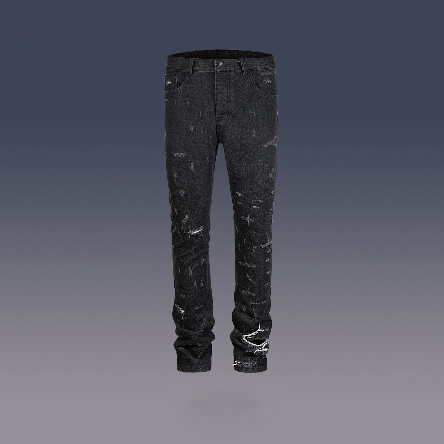 Damaged Black Cattle Graphic Trousers for Men and Women
